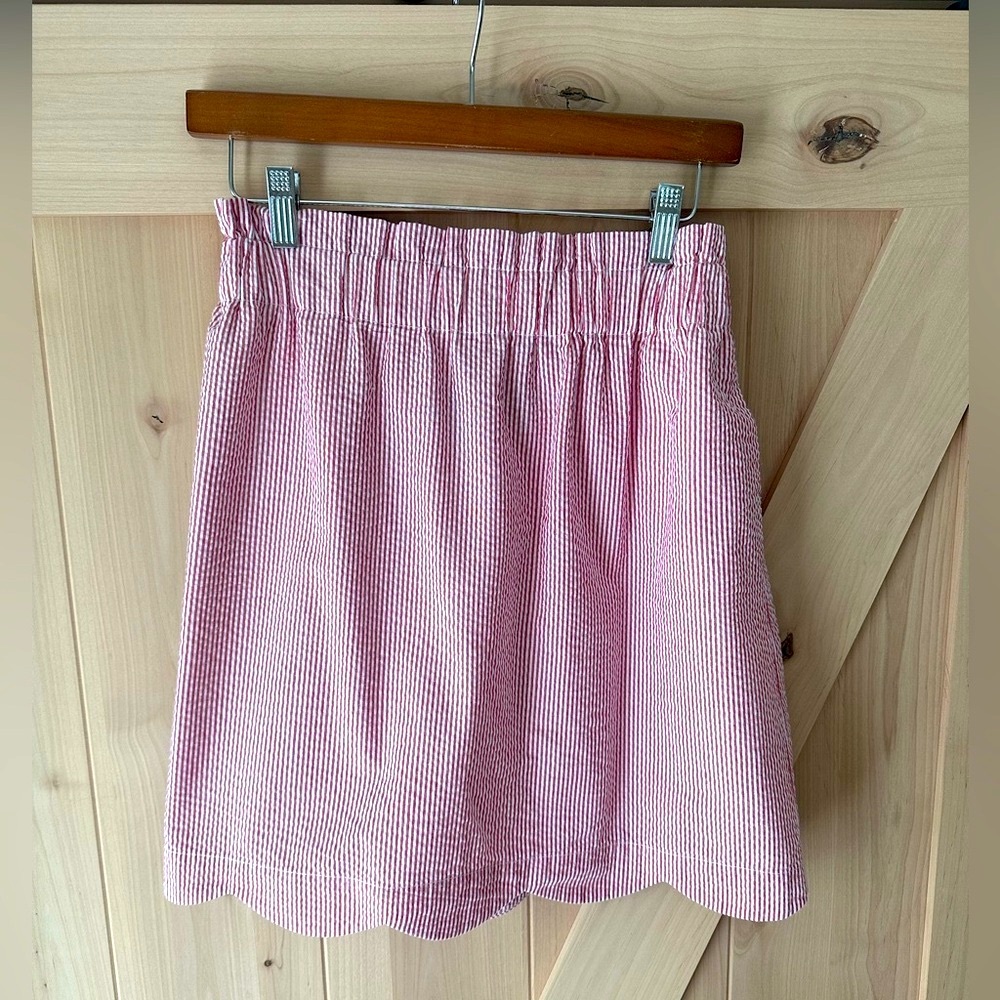 Lauren James scalloped red seersucker skirt - Medium